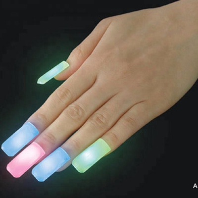 Novedad Luz a las uñas de los dedos en colores variados para la ocasión del club nocturno 10 * 30 * 10mm